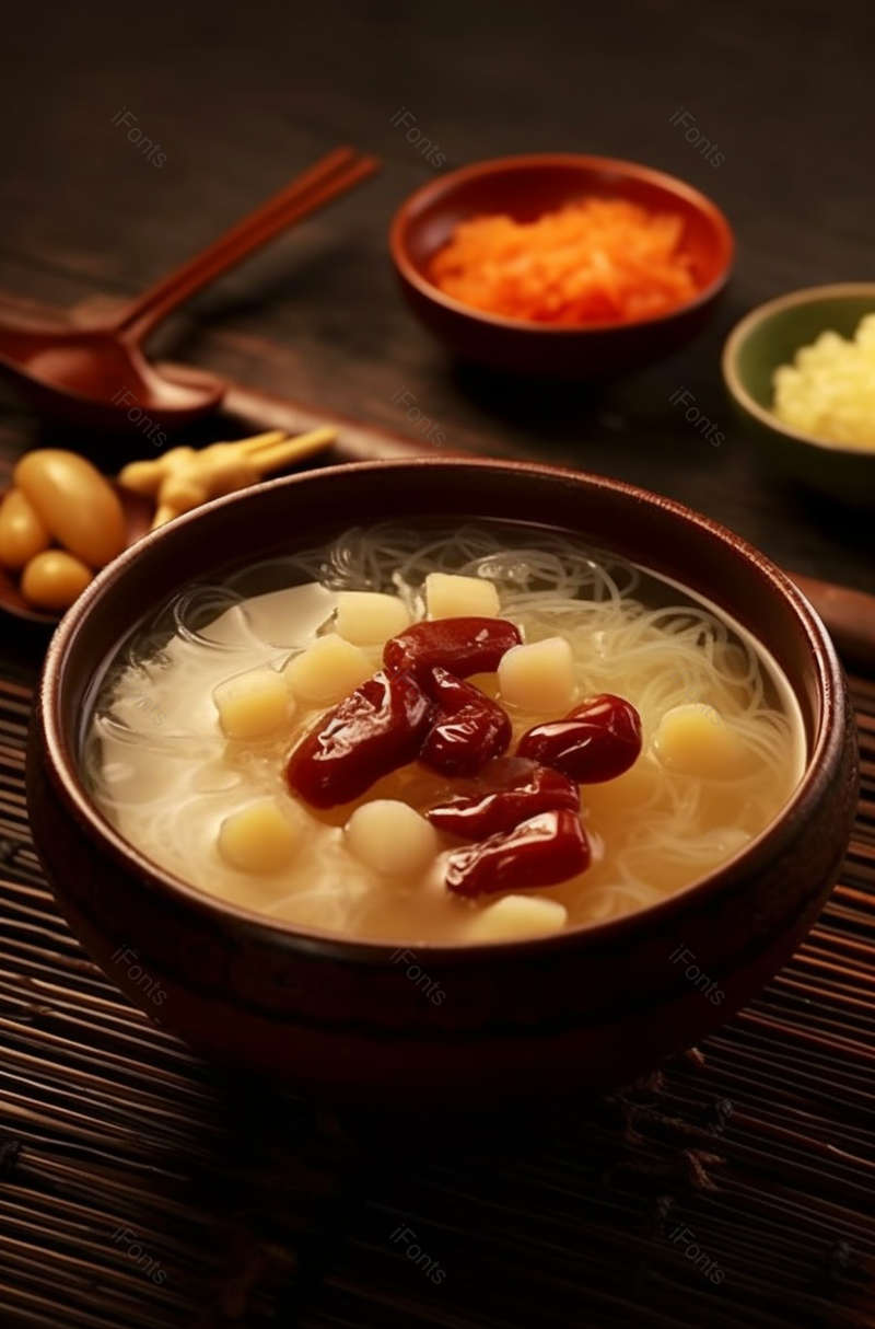 一碗丰富的银耳莲子羹材料中国食品枸杞红枣桂圆汤水熟的有营养的甜食餐饮美食实拍图像摄影,高清,摄影图,摄影图片,图片大全,摄影图免费下载